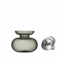 Vase et Bougeoir en verre soufflé gris cendre 10 x 11 cm-Verre-Gris-Zone Denmark