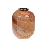 Vase minéral boisé 37 cm multicolore en métal-Métal-Orange-Amadeus
