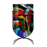 Vase obus   13x24 cm multicolore en verre-Verre-Multicolore-Table passion