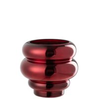 Vase ou photophore en verre rouge 20x20x20 cm-Verre-Rouge-J-line