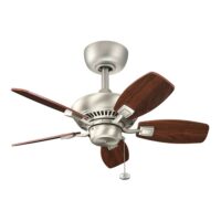 Ventilateur de plafond 76 cm acier gris et bois-Bois-Argenté-ELSTEAD LIGHTING