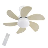 Ventilateur de plafond en fer et plastique 75x75x42cm couleur bois e27-Bois-Marron-ZMH