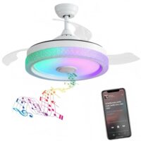 Ventilateur de plafond invisible avec lumière blanc 106