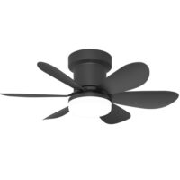 Ventilateur de plafond led plastique noir d52cm-Plastique-Noir-LUMISKY