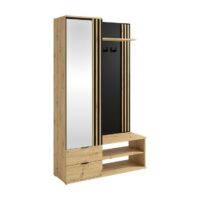 Vestiaire d'entrée effet bois noir-Bois-Noir-vente-unique.com
