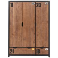 Vipack alex armoire 3 portes pin massif-Bois de Pin-Beige-Vipack