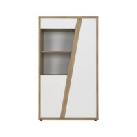 Vitrine 2 portes effet bois et blanc-Bois-Marron-CAMIF