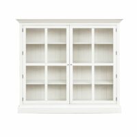Vitrine 2 portes en pin blanche-Bois de Pin-Blanc-Robin des Bois