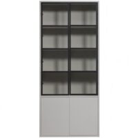 Vitrine 4 portes en pin brouillard-Bois de Pin-Gris-vtwonen