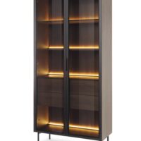 Vitrine coloris marron 92 x 39 x 195 cm--Marron-Furnlux