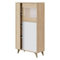 Vitrine effet bois beige