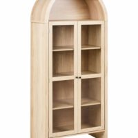 Vitrine en verre 79 cm marron clair-Verre-Marron-Beliani
