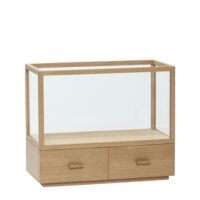Vitrine en verre et bois clair-Verre-Beige-Hübsch