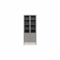 Vitrine gris clair en acier--Gris-Venture Home