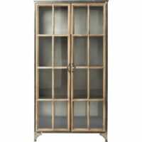 Vitrine industrielle en acier et peuplier massif--Gris-Kare Design