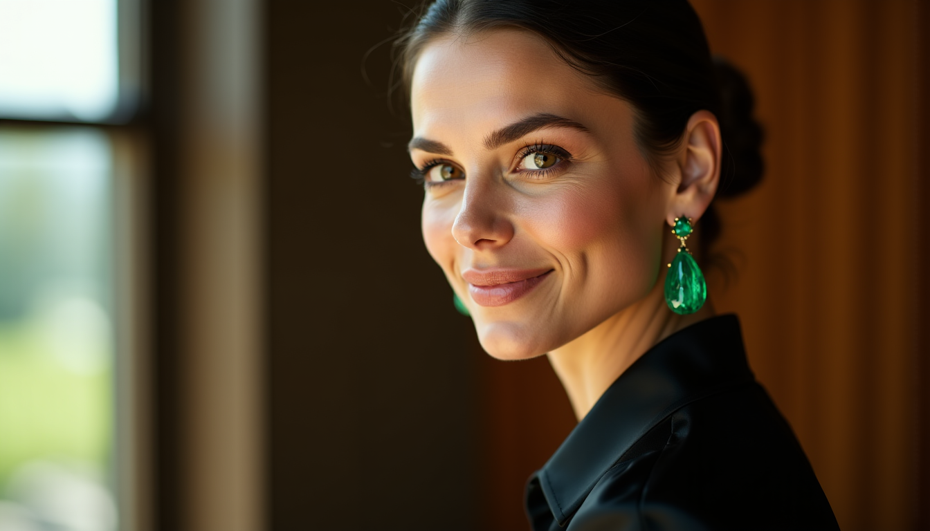 Illustration : les boucles d'oreilles émeraude sont d'une polyvalence remarquable. — boucles d'oreilles émeraude : comment les choisir et les porter avec élégance